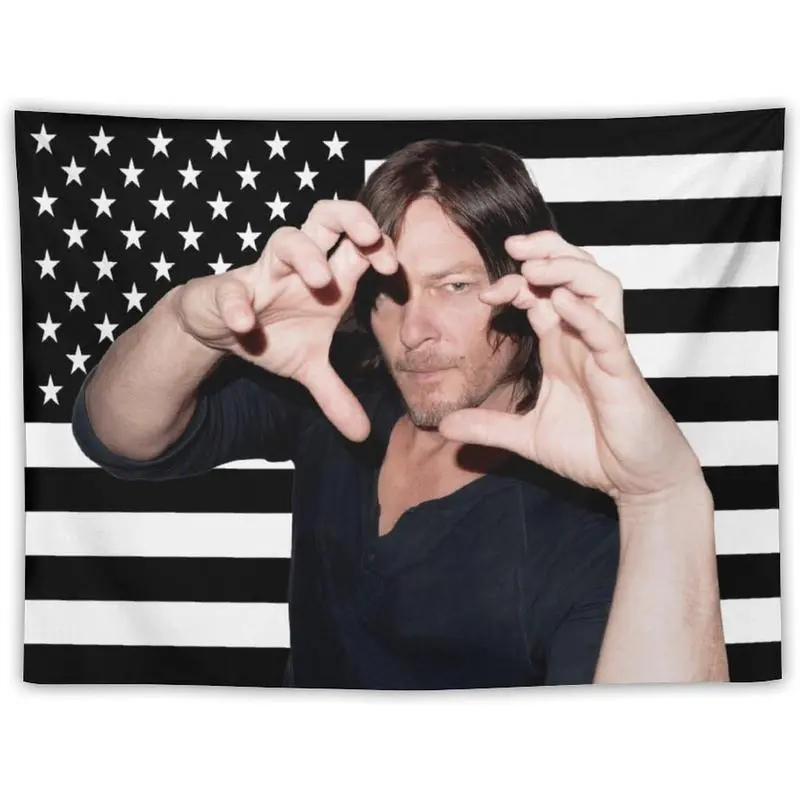 Wall Scroll Tapestry - VIKAMA Daryl Dixon ABD Bayrağı Goblen