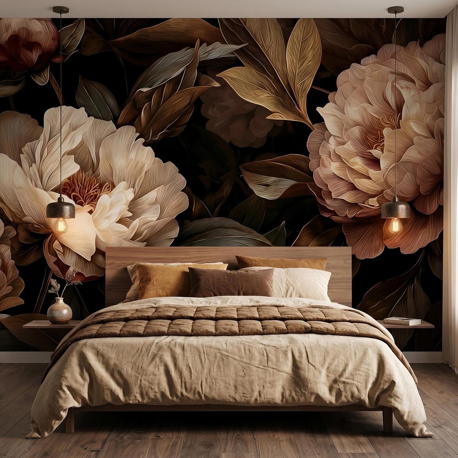Wall Scroll Tapestry - Zarif Şakayık Çiçek Goblen Duvar Asılı