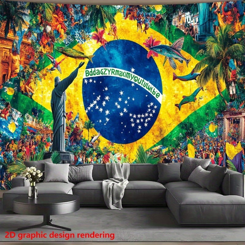 Wall Scroll Tapestry - Brezilya Karnaval Kutlaması Gobleni Canlı Brezilya