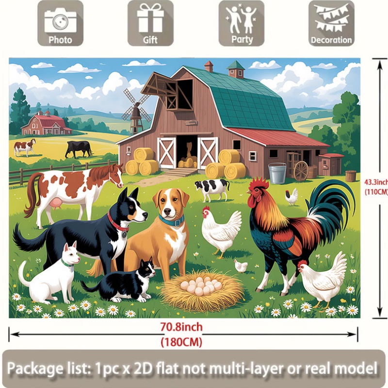 2D Düz Duvar Goblen Çiftlik Ha - Wall Scroll Tapestry incelemesi ve fiyatı
