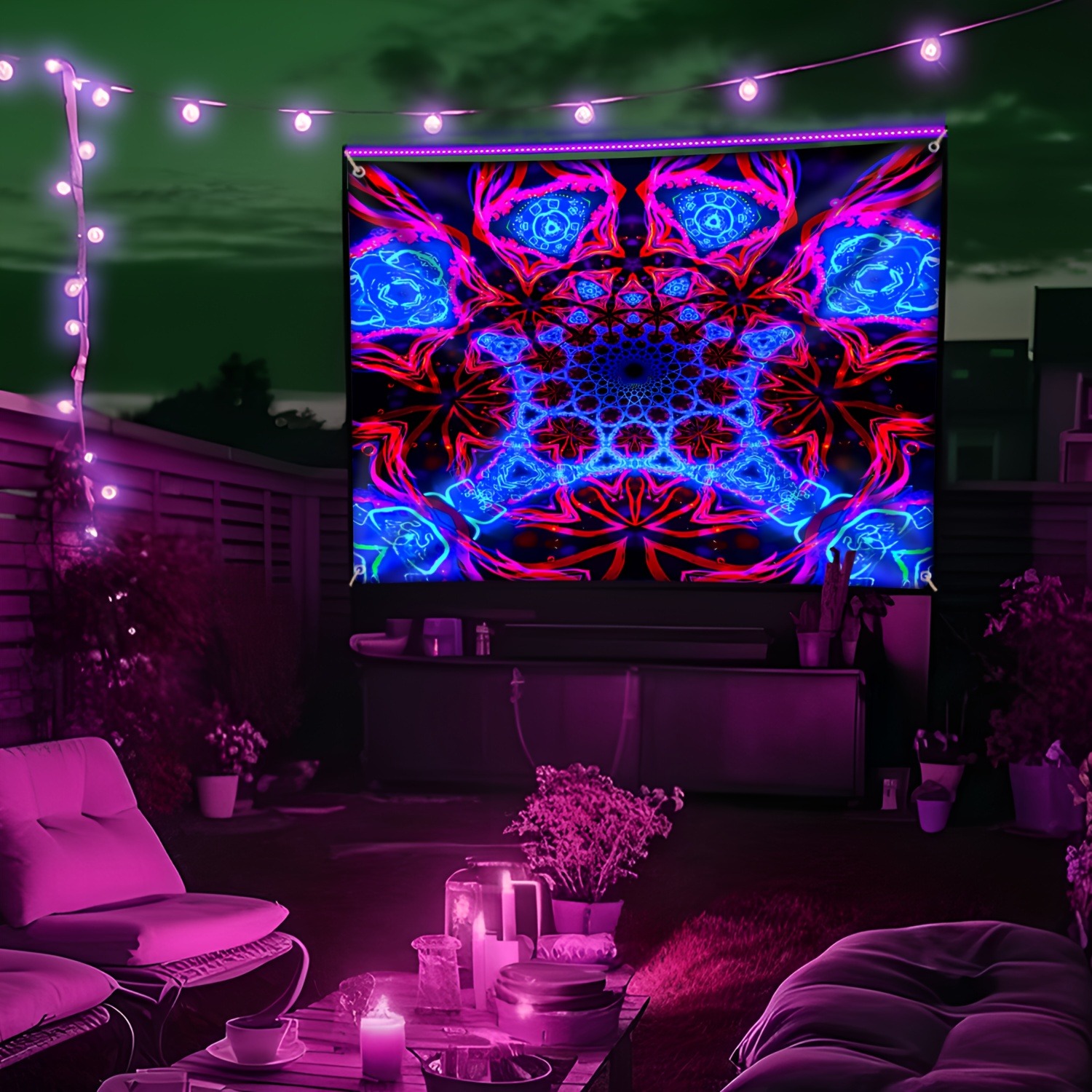 Psychedelic Geometrik Desen Ne - Wall Scroll Tapestry incelemesi ve fiyatı