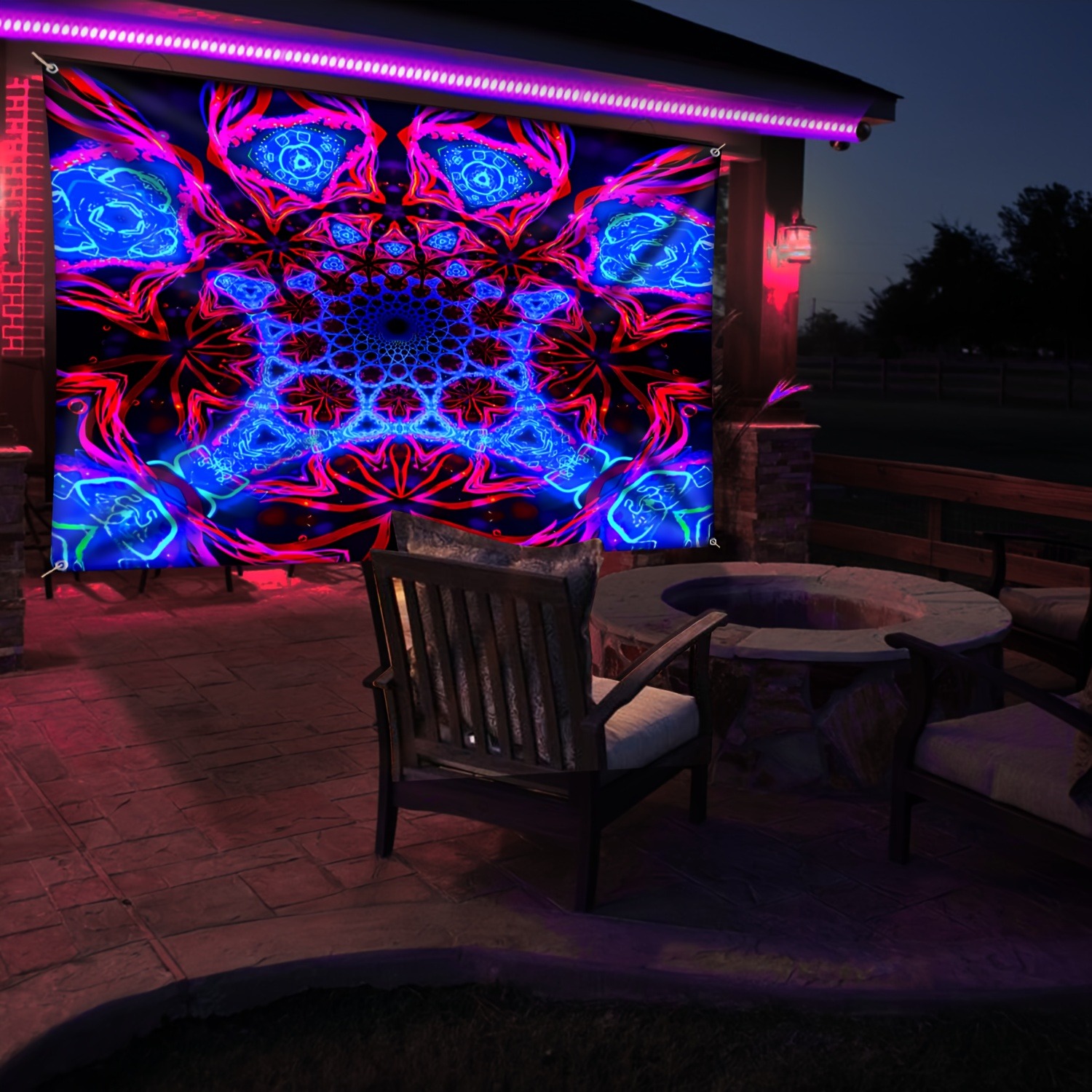 Psychedelic Geometrik Desen Ne - Wall Scroll Tapestry incelemesi ve fiyatı