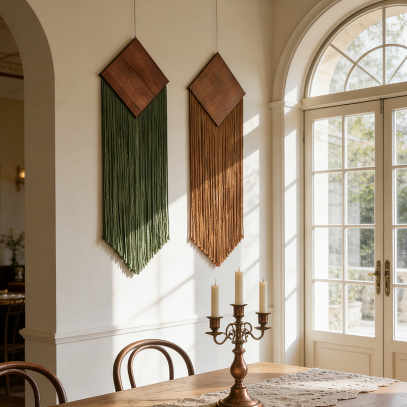 Bohem Pamuklu Halat Dokuma Gob - Wall Scroll Tapestry incelemesi ve fiyatı
